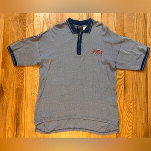 Size L. Super Bowl NE Patriots NFL zip polo. Excellent quality. Heavy cotton.